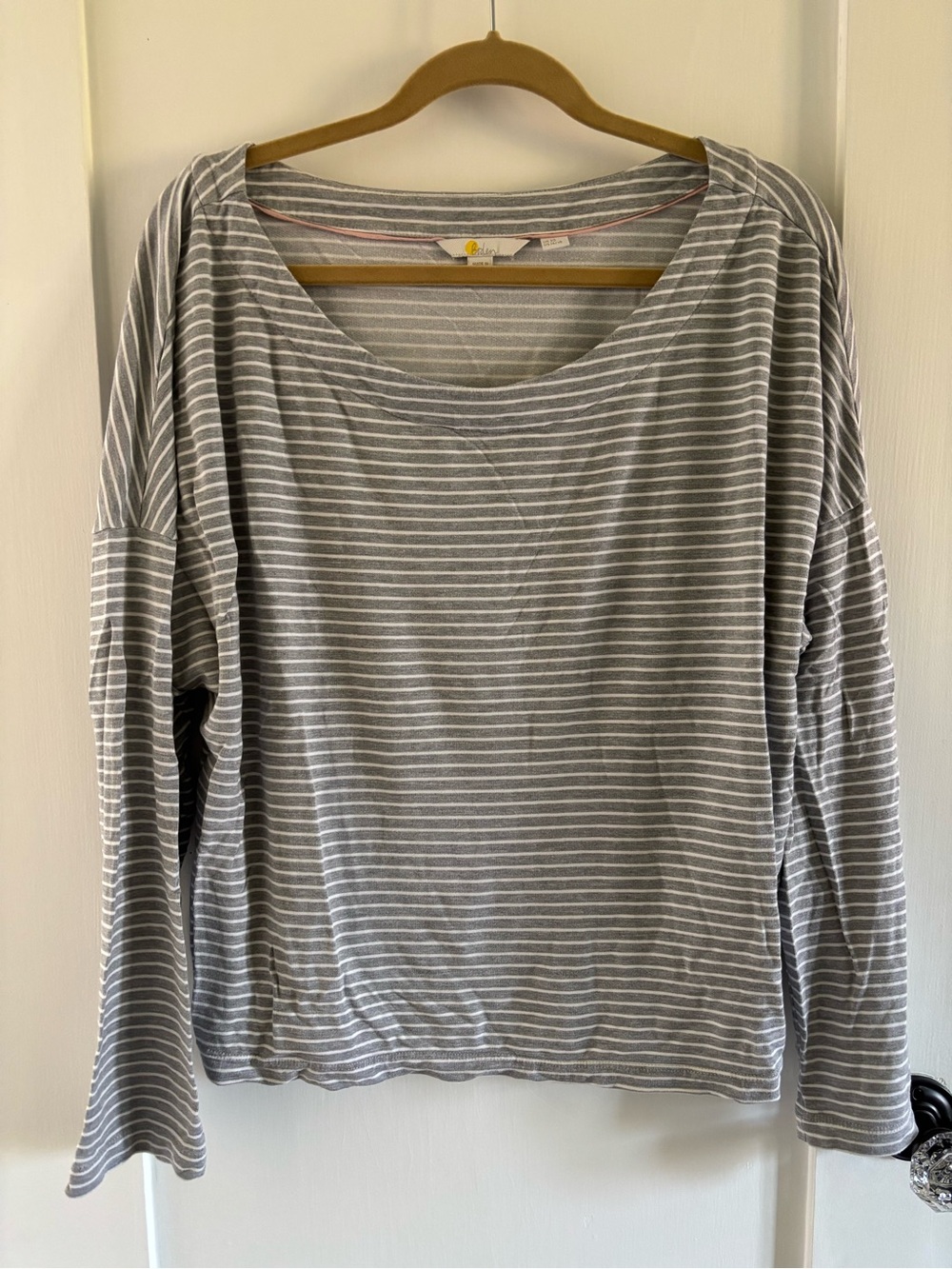 Boden Striped Gray Long-Sleeve Tee—Sz 16
